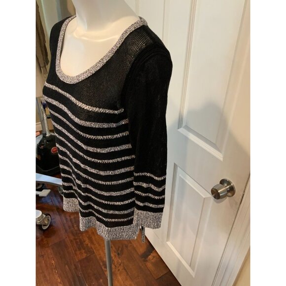 Rag & Bone Black & White Striped Thin Knit Sweater, Size XS - Picture 4 of 6
